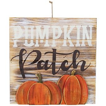 Northlight 12" Pumpkin Patch Fall Harvest Wooden Wall Sign
