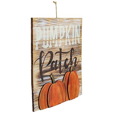 Northlight 12" Pumpkin Patch Fall Harvest Wooden Wall Sign