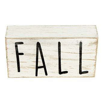 Northlight 6" White Washed Wood Autumn Harvest Fall Sign