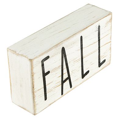 Northlight 6" White Washed Wood Autumn Harvest Fall Sign