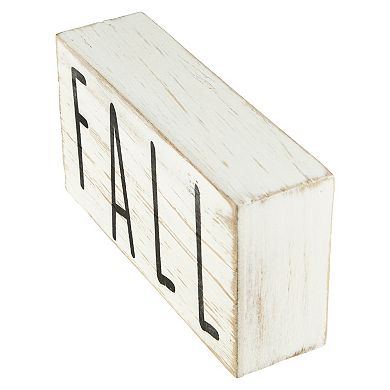 Northlight 6" White Washed Wood Autumn Harvest Fall Sign