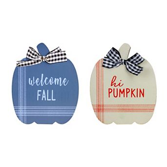 Northlight Welcome Fall & Hi Pumpkin Table Decor 2 pc Set