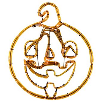 Northlight 18 in Orange Jack O Lantern 4 Function LED Lighted Halloween Window Silhouette