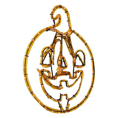 Northlight 18-in. Orange Jack O Lantern 4 Function LED Lighted Halloween Window Silhouette