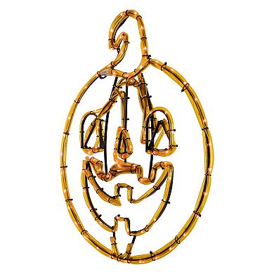 Northlight 18-in. Orange Jack O Lantern 4 Function LED Lighted Halloween Window Silhouette