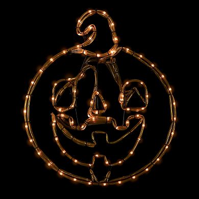 Northlight 18-in. Orange Jack O Lantern 4 Function LED Lighted Halloween Window Silhouette