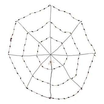 Northlight 5ft. Lighted Orange and Black Spider in Web Halloween Decoration Black Wire