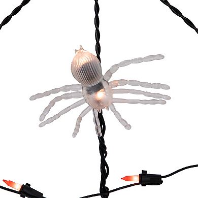 Northlight 5ft. Lighted Orange and Black Spider in Web Halloween Decoration Black Wire