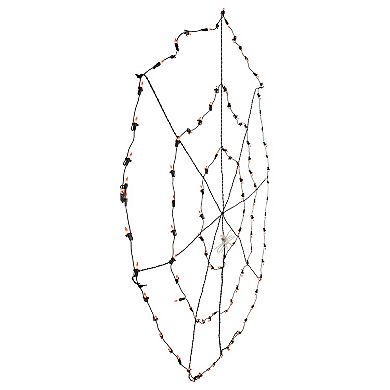 Northlight 5ft. Lighted Orange and Black Spider in Web Halloween Decoration Black Wire