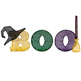 Northlight 50" LED Lighted Tinsel 'Boo' Outdoor Halloween Decoration