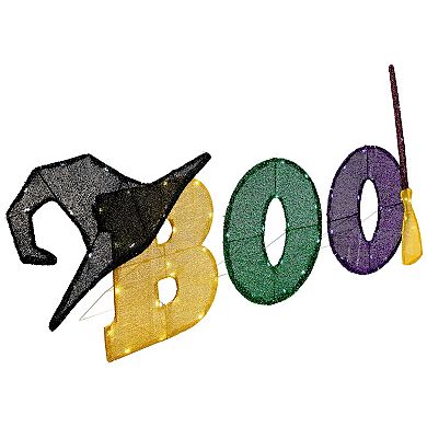 Northlight 50" LED Lighted Tinsel 'Boo' Outdoor Halloween Decoration