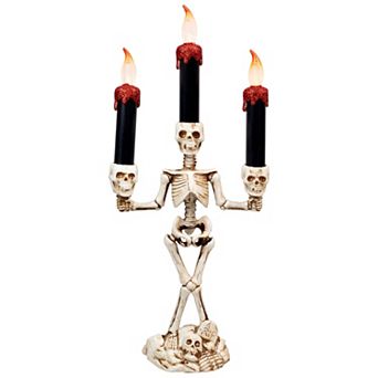 Northlight Dripping LED Candle Skeleton Halloween Candelabra Table Decor