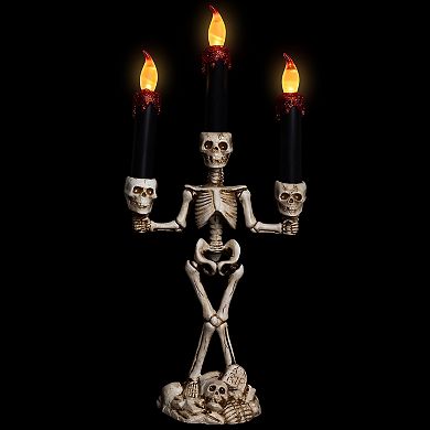 Northlight Dripping LED Candle Skeleton Halloween Candelabra Table Decor
