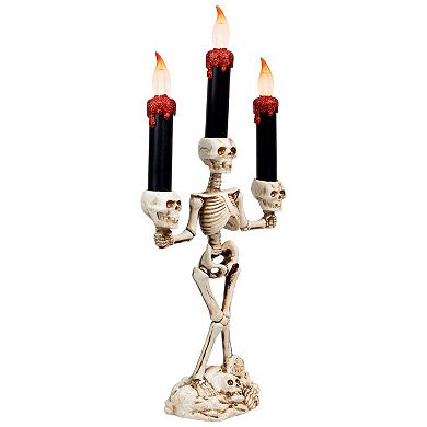 Northlight Dripping LED Candle Skeleton Halloween Candelabra Table Decor