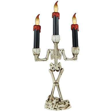 Northlight Dripping LED Candle Skeleton Halloween Candelabra Table Decor
