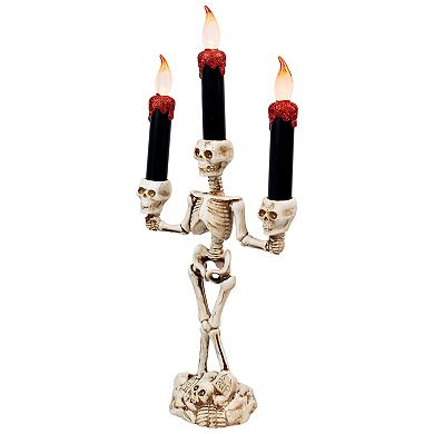 Northlight Dripping LED Candle Skeleton Halloween Candelabra Table Decor