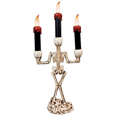 Northlight Dripping LED Candle Skeleton Halloween Candelabra Table Decor