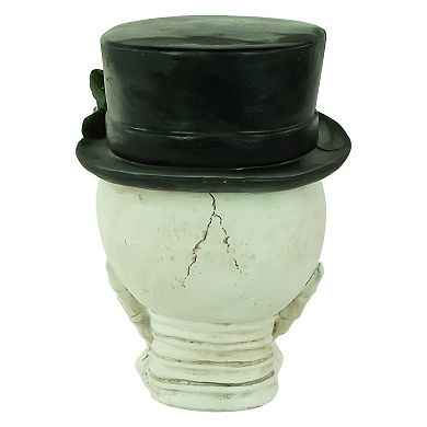 Northlight Skull with Top Hat and Roses Halloween Table Decor