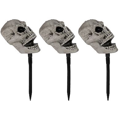 Northlight Skull Halloween Outdoor Garden Stake 3-piece Set