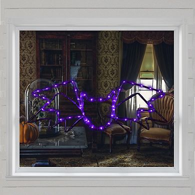 Northlight 23.5-in. LED Lighted Purple Bat 4 Function Halloween Window Silhouette