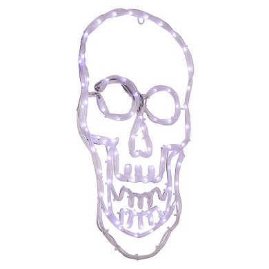 Northlight 18-in. White Skull 4 Function LED Lighted Halloween Window Silhouette