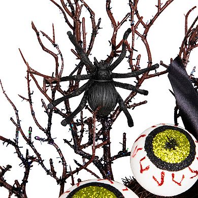 Northlight Eyeballs Spiders Halloween Twig Wreath