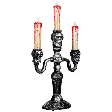 Northlight Antique Inspired Skull Trio Halloween Candelabra Table Decor