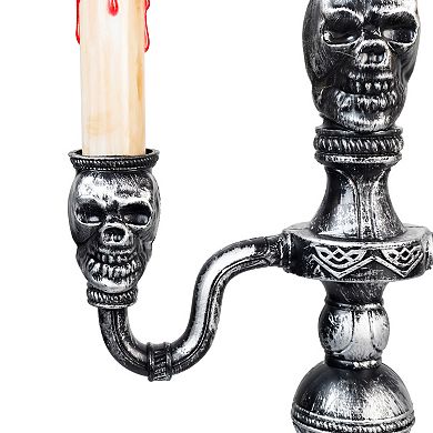 Northlight Antique Inspired Skull Trio Halloween Candelabra Table Decor