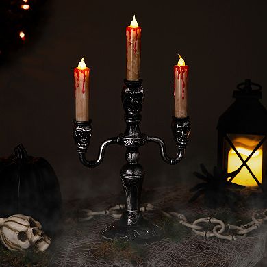 Northlight Antique Inspired Skull Trio Halloween Candelabra Table Decor