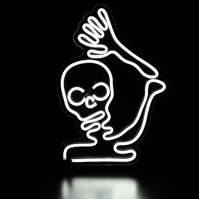 Northlight 15-in. White LED Lighted Neon Style Skeleton Halloween Window Silhouette