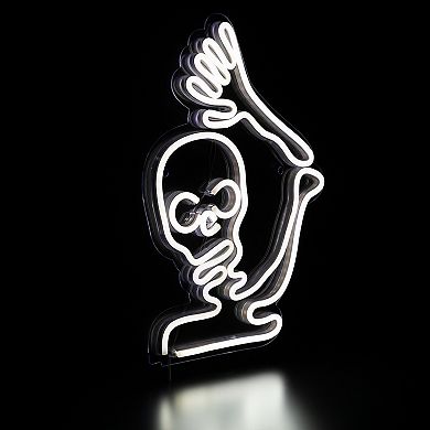 Northlight 15-in. White LED Lighted Neon Style Skeleton Halloween Window Silhouette