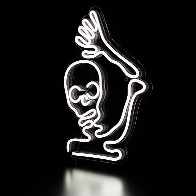 Northlight 15-in. White LED Lighted Neon Style Skeleton Halloween Window Silhouette