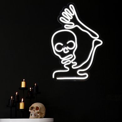 Northlight 15-in. White LED Lighted Neon Style Skeleton Halloween Window Silhouette
