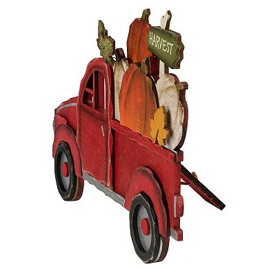 Northlight 14-in. Red Truck with Pumpkins Fall Harvest Sign Decoration