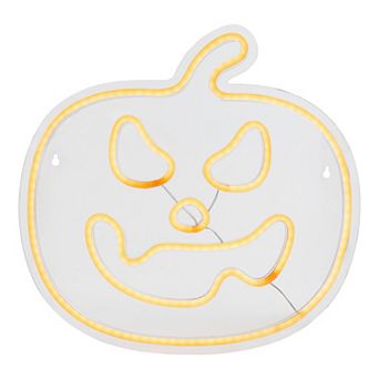 Northlight 15 in Orange LED Lighted Neon Style Jack-O-Lantern Halloween Window Silhouette