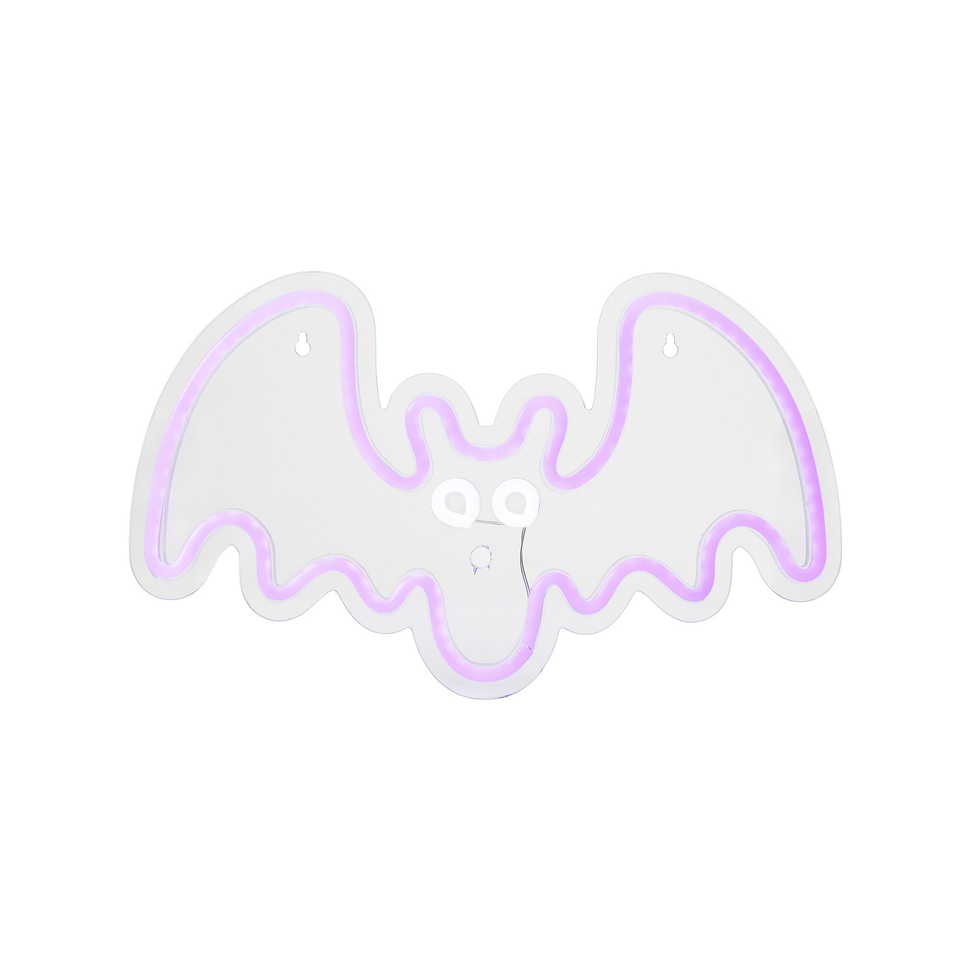 Northlight 15-in. Purple LED Lighted Neon Style Purple Bat Halloween Window