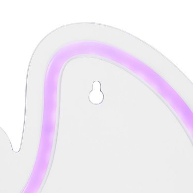 Northlight 15-in. Purple LED Lighted Neon Style Purple Bat Halloween Window Silhouette