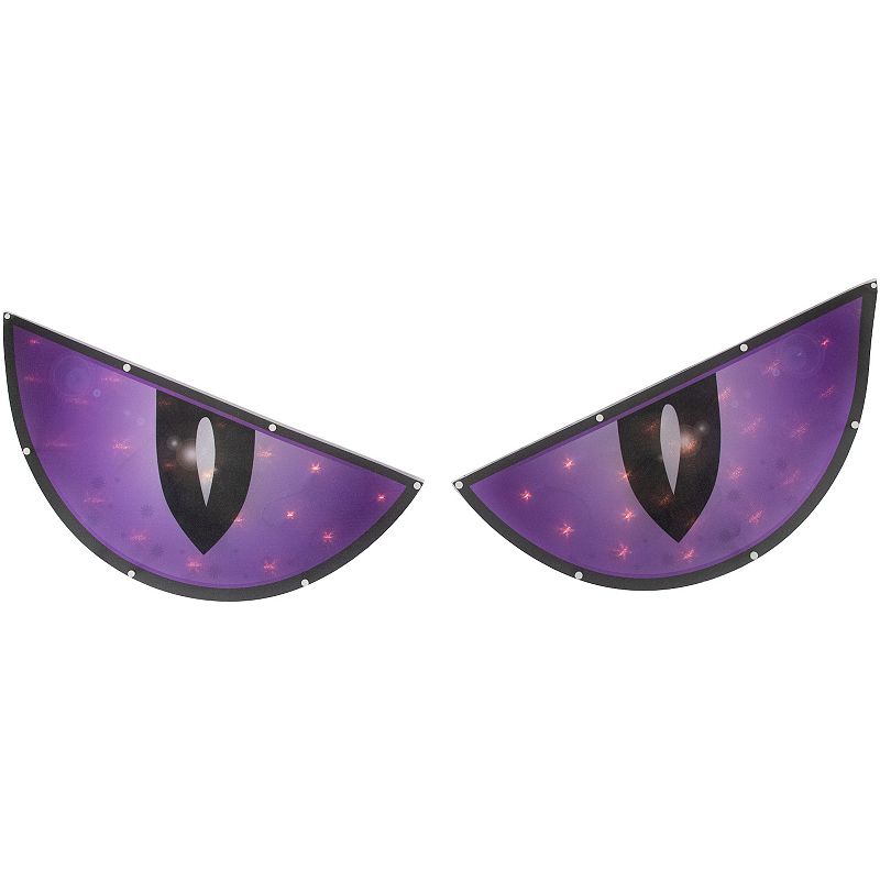 42" Lighted Eyes Halloween Window Silhouette Decoration