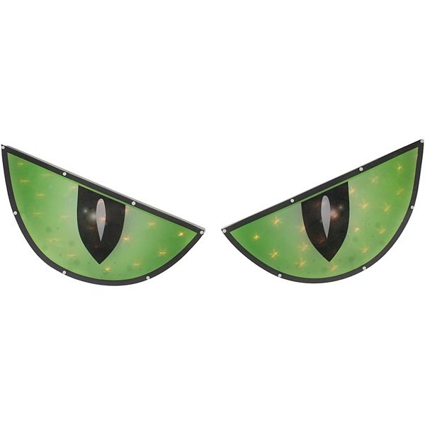 Northlight 42-in. Lighted Green and Black Eyes Halloween Window Silhouette Decoration - Green