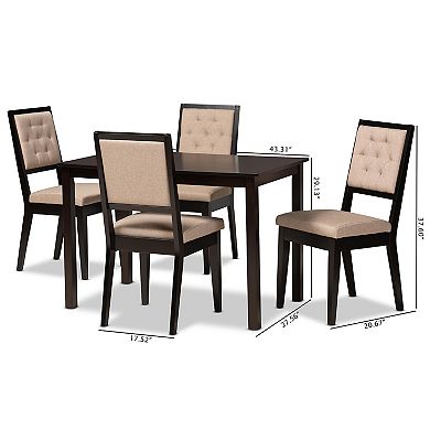 Baxton Studio Suvi Dining Table & Chairs 5-piece Set