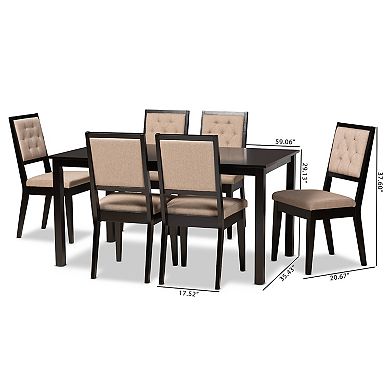 Baxton Studio Suvi Dining Table & Chairs 7-piece Set