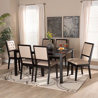 Baxton Studio Suvi Dining Table & Chairs 7-piece Set