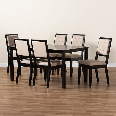 Baxton Studio Suvi Dining Table & Chairs 7-piece Set