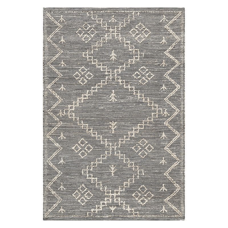 nuLOOM Julianne Handmade High-Low Jute Moroccan Area Rug, White, 8X11 Ft