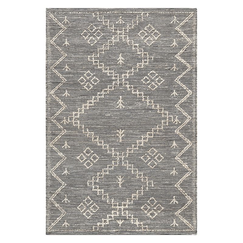 nuLOOM Julianne Handmade High-Low Jute Moroccan Area Rug, White, 8X11 Ft