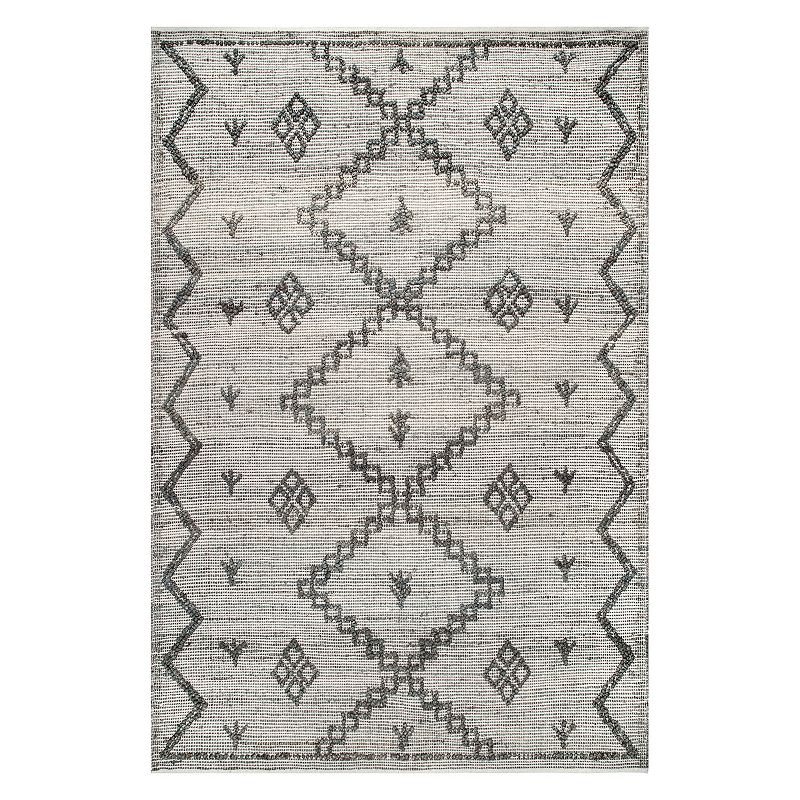 nuLOOM Julianne Handmade High-Low Jute Moroccan Area Rug, Black, 8X10 Ft