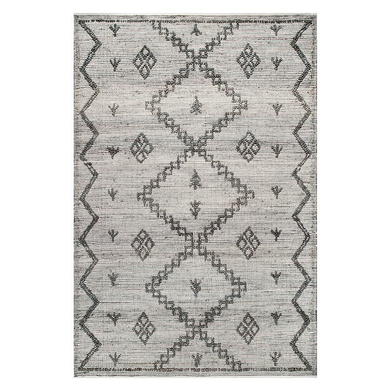 nuLOOM Julianne Handmade High-Low Jute Moroccan Area Rug, Black, 8X10 Ft