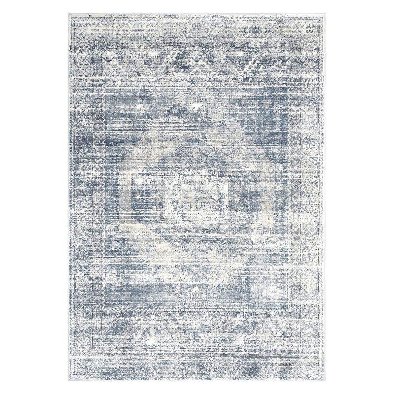 nuLOOM Jayla Barbed Iris Medallion Rug, Blue, 8X11 Ft