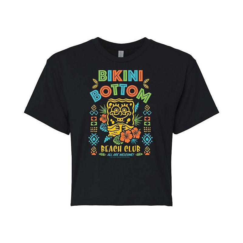 Juniors' Nicklodeon SpongeBob SquarePants Bikini Bottom Graphic Tee, Girl's, Size: XL, Black