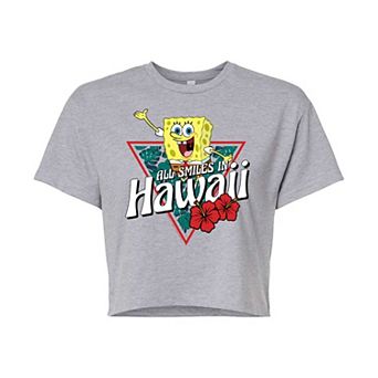 Juniors' Nicklodeon SpongeBob SquarePants Hawaii Cropped Graphic Tee
